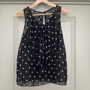 Women’s Top A. Byer Blouse Color Black polka Dots Size Medium